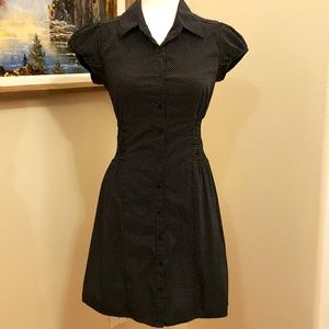 Polka dot dress. Black and white. Fit and flare. Size Medium